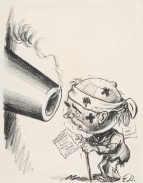 Again: Arms and Armor. Cover illustration for ‘The News,’ October 1940, in connection with the ‘Arms and Armor’ show