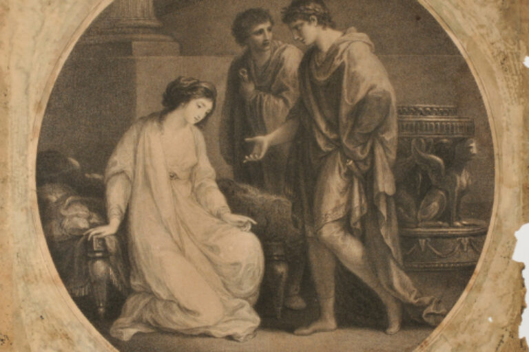 CLEOPATRA THROWING HERSELF AT THE FEET OF AUGUSTUS AFTER THE DEATH OF MARC-ANTONY