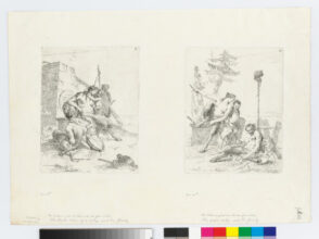 The Back View of a Satyr and his Family (left); The Joyous Satyr and his Family (right)