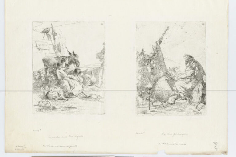 A MOTHER AND TWO INFANTS (LEFT); THE LONE PHILOSOPHER (RIGHT)