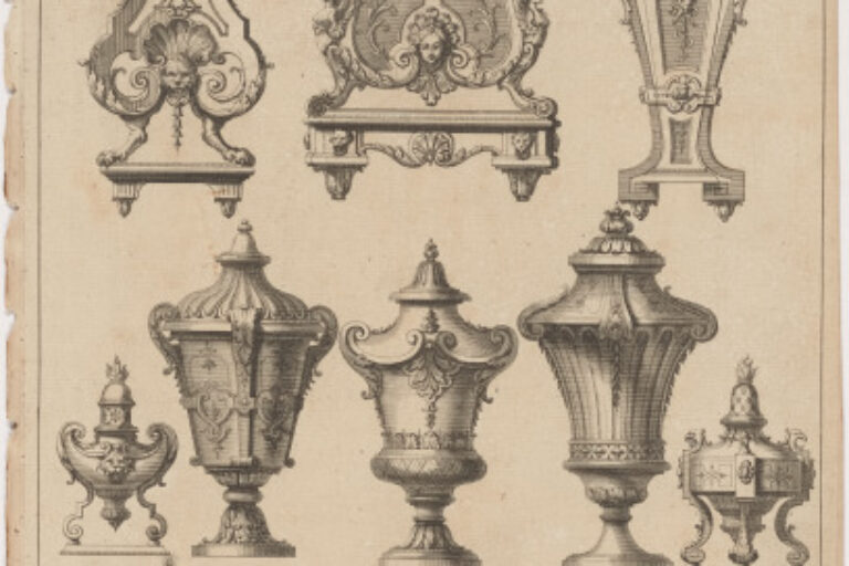 PORTES A HORLOGES, CARTOUCHES, VASES ET PENDULES