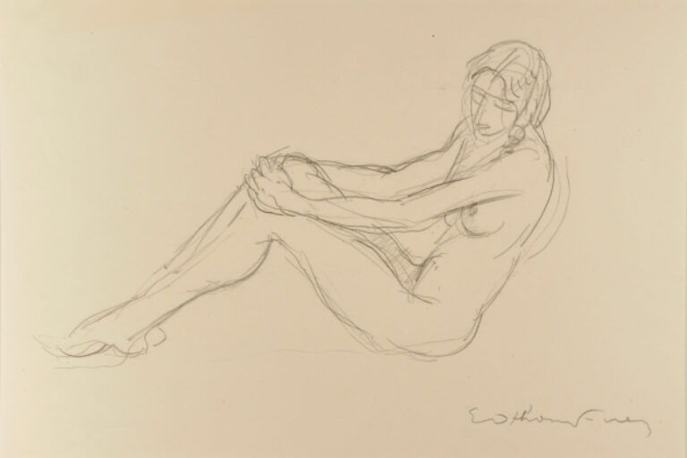 SEATED NUDE WITH ARMS CLASPING KNEES