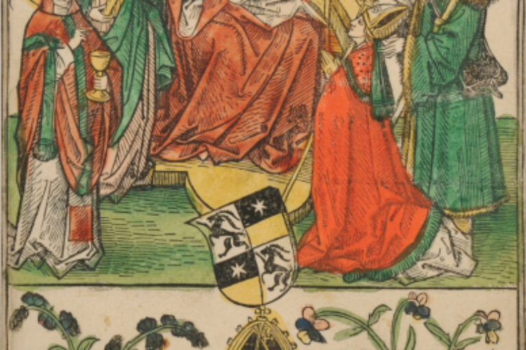 MADONNA AND CHILD WITH SS. FLORENCE, EMERITA AND LUCIUS, WITH HEINRICH VON HOWEN, BISHOP