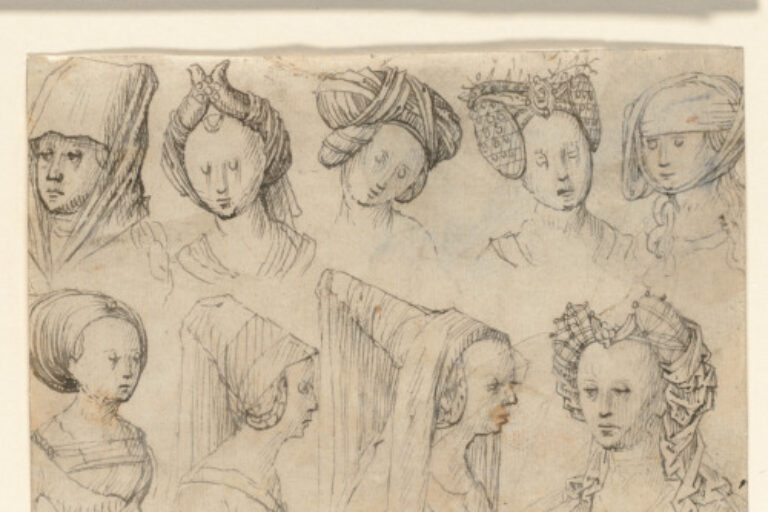 NINE STUDIES OF FEMALE HEADS (RECTO); TWO STUDIES OF FEMALE HEADS (VERSO)