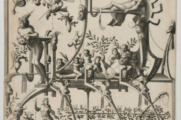 Surface Decoration, Grotesque with Strapwork, Borne by Satyrs