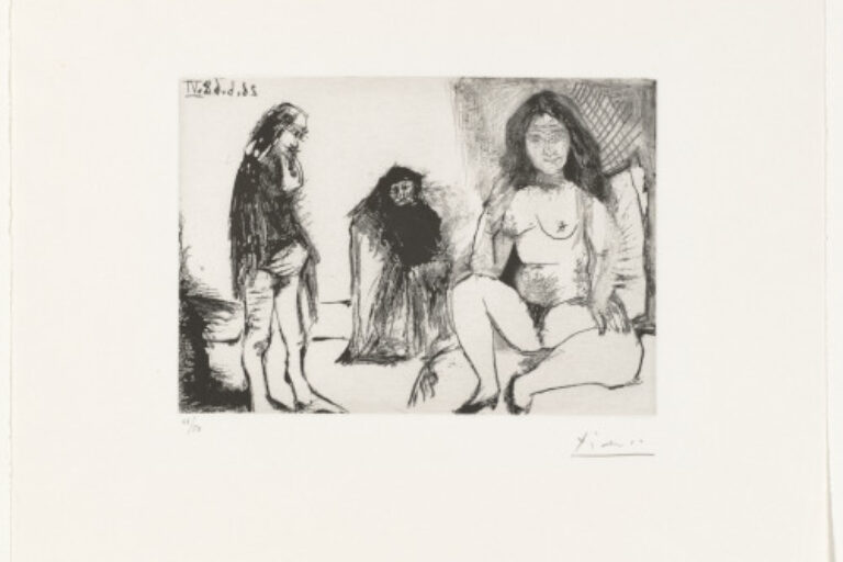 PENSIVE MAN AND A NUDE WOMAN, WITH A CÉLESTINE