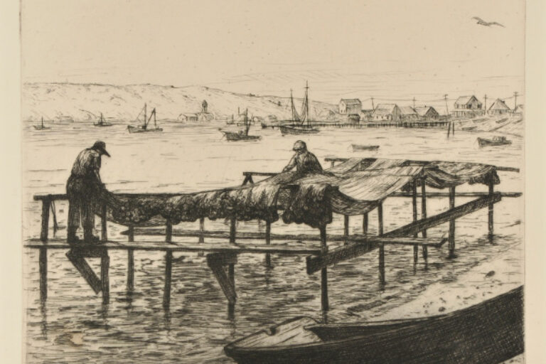 Fishermen Drying Nets