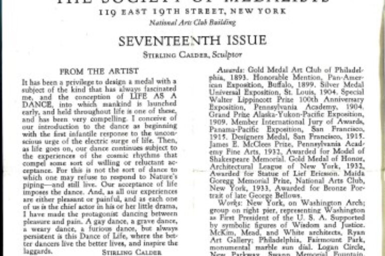 "CONCEPTION OF LIFE AS DANCE" MEDAL