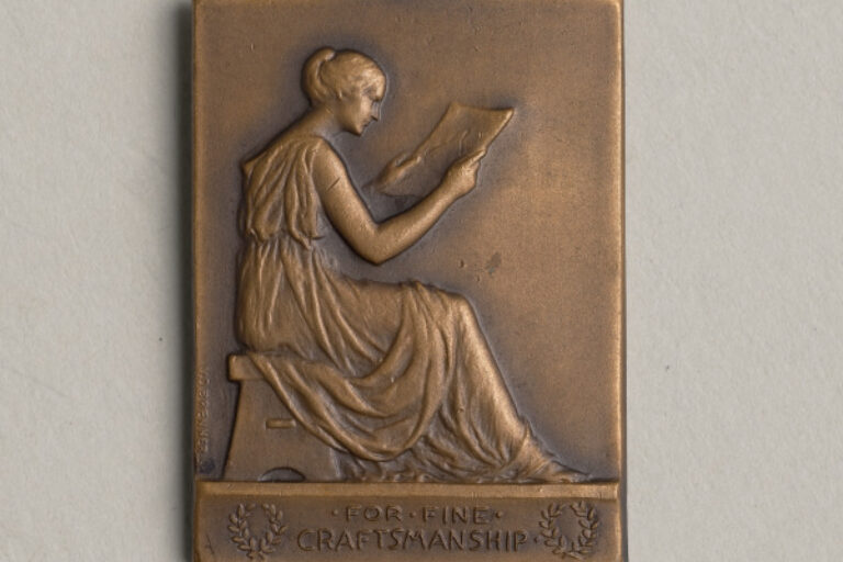 "SCHOOL ART LEAGUE FOR FINE CRAFTSMANSHIP" PLAQUETTE