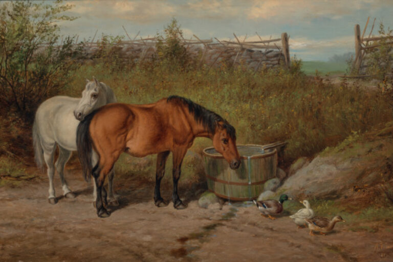 Two Horses at a Trough