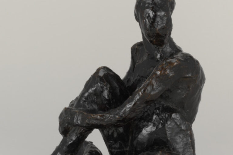 SEATED NUDE CLASPING HER RIGHT LEG