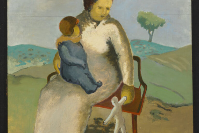 MOTHER AND CHILD IN LANDSCAPE