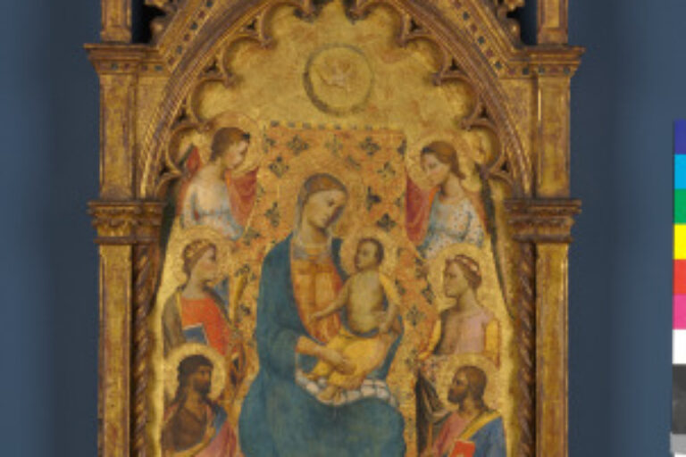 MADONNA AND CHILD ENTHRONED WITH TWO ANGELS AND FOUR SAINTS