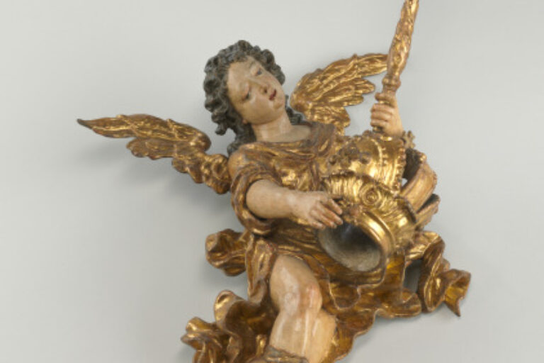 FLYING ANGEL HOLDING IMPERIAL CROWN AND SCEPTRE