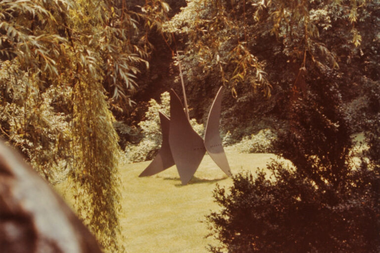 ALEXANDER CALDER, FOUR DISHES. PHOTOGRAPH TAKEN IN THE WURTZBURGER SCULPTURE GARDEN (ORIGINAL SITE, TIMBERLANE)