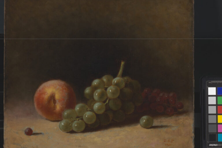 Still Life with Peach and Grapes