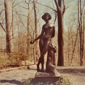Bourdelle, Fruit. Photograph taken in The Wurtzburger Sculpture Garden (original site, Timberlane)
