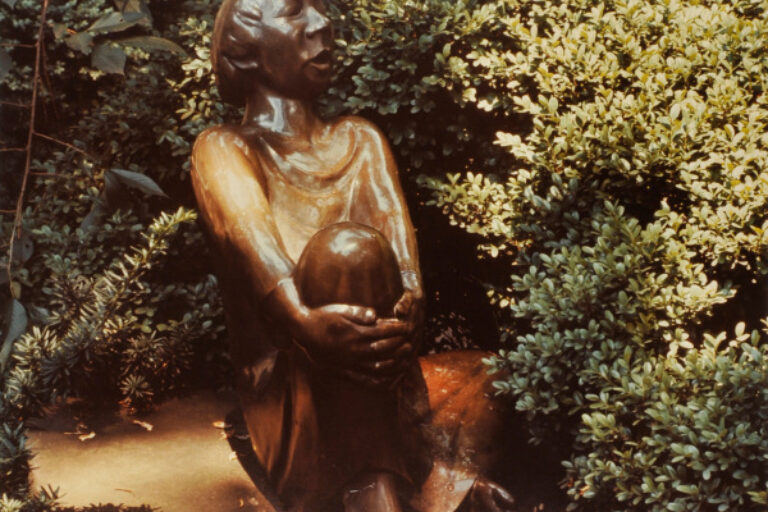 BARLACH, SINING MAN. PHOTOGRAPH TAKEN IN THE WURTZBURGER SCULPTURE GARDEN (ORIGINAL SITE, TIMBERLANE)