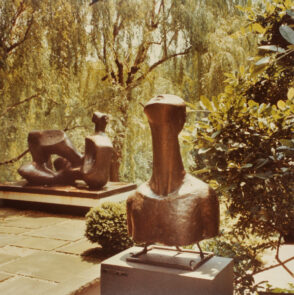 Reg Butler, Study for the ‘Third Watcher.’ Photograph taken in The Wurtzburger Sculpture Garden (original site, Timberlane)