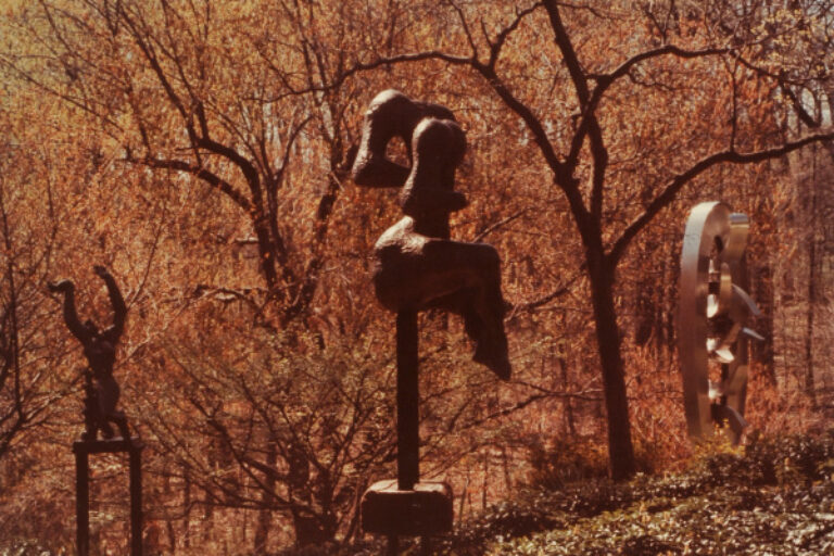 ZADKINE, 'MAY, 1940: THE DESTROYED CITY.' PHOTOGRAPH TAKEN IN THE WURTZBURGER SCULPTURE GARDEN (ORIGINAL SITE, TIMBERLANE)