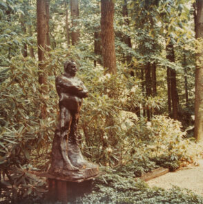 Rodin, Balzac. Photograph taken in The Wurtzburger Sculpture Garden (original site, Timberlane)