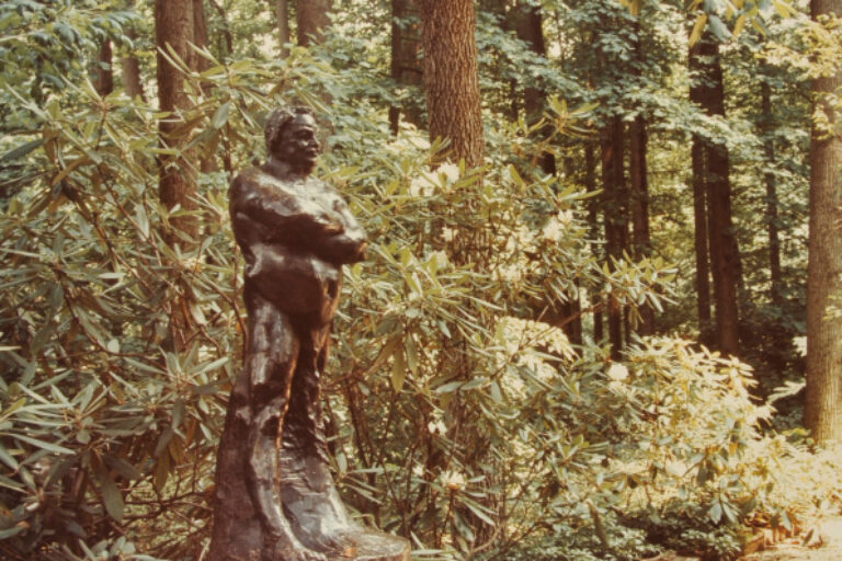 RODIN, BALZAC. PHOTOGRAPH TAKEN IN THE WURTZBURGER SCULPTURE GARDEN (ORIGINAL SITE, TIMBERLANE)
