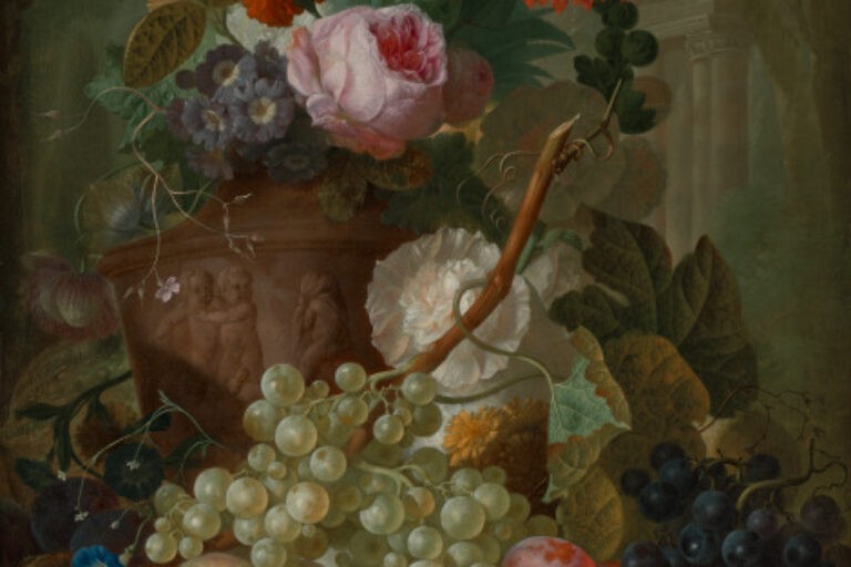 Still Life with Grapes, Fruit and Flowers
