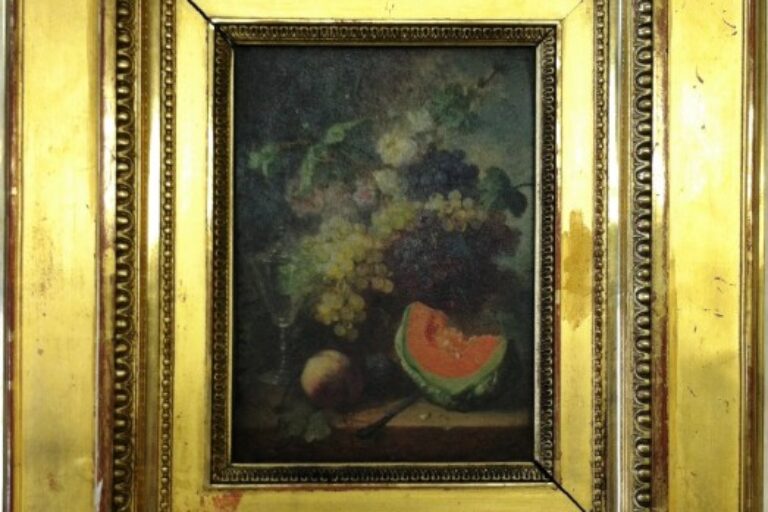 STILL LIFE WITH MELON AND GRAPES