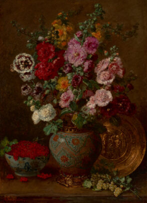 Hollyhocks and Currants