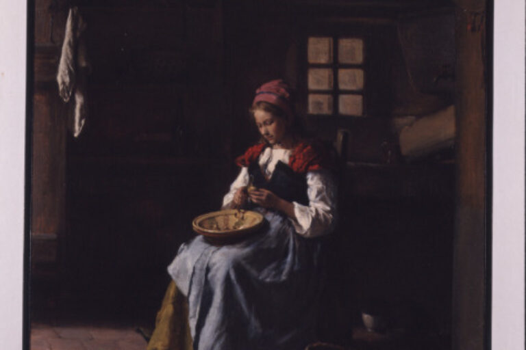 Woman Peeling Vegetables