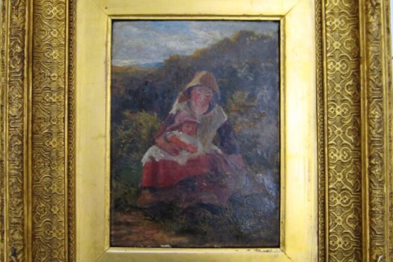 Peasant Girl Holding a Baby
