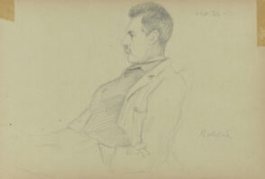 Sketch from a Camping Trip on the Lower Susquehanna in 1887 (half length portrait of a man seated in profile)