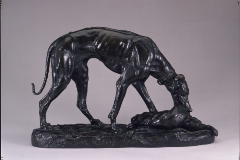 GREYHOUND RETRIEVING A HARE