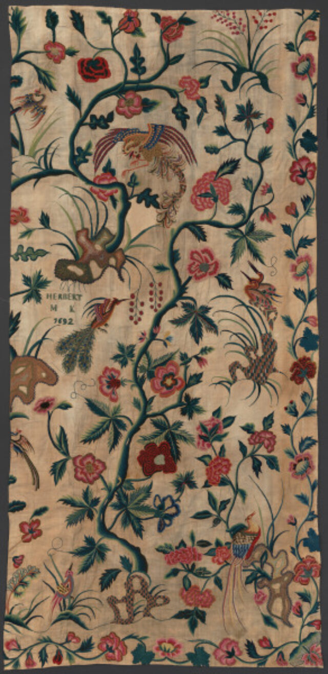 Crewel Work Bed Curtain