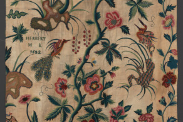 Crewel Work Bed Curtain