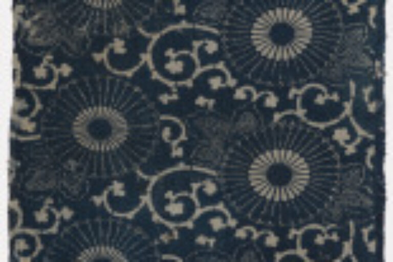 Katazome Panel with Chrysanthemum Design