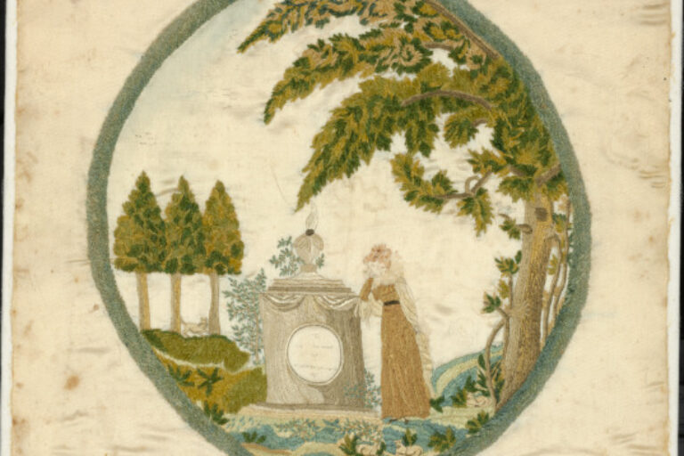 MOURNING EMBROIDERY DEDICATED TO DEPARTED FRIENDS