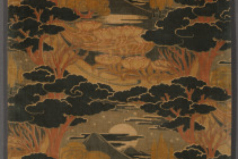 EVENING LANDSCAPE WITH MOUNT FUJI