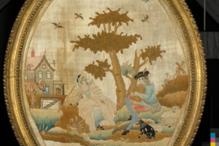 PASTORAL SCENE WITH SHEPHERD AND SHEPHERDESS