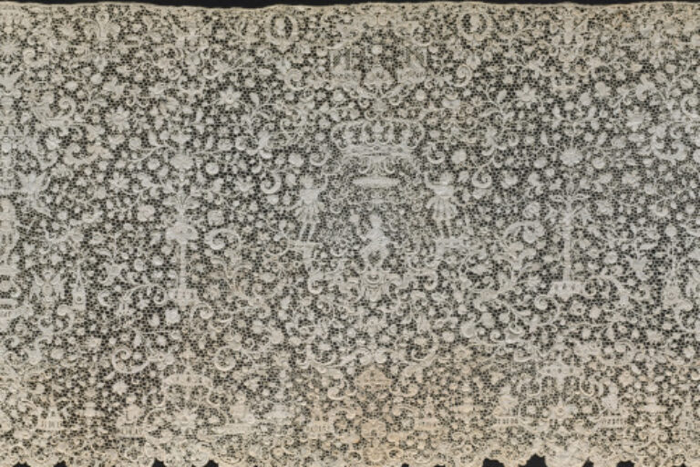 POINT DE FRANCE NEEDLE LACE FURNISHING FLOUNCE