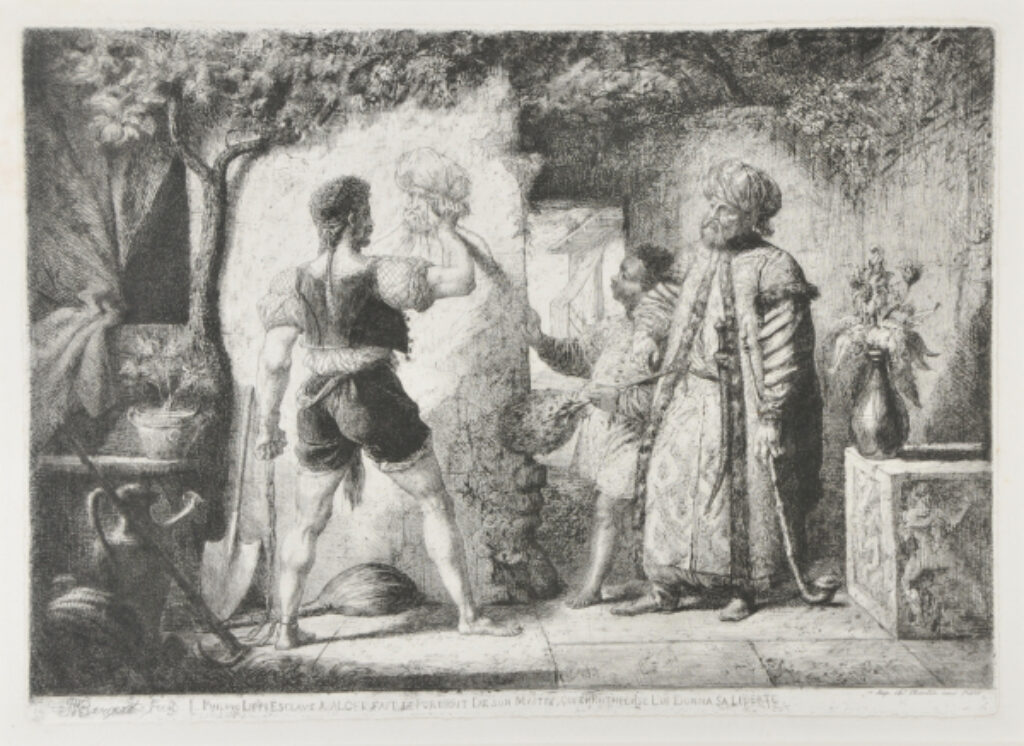 Phillippe Lipp, esclave a Algers fait le portrait de son maitre. - Image 2