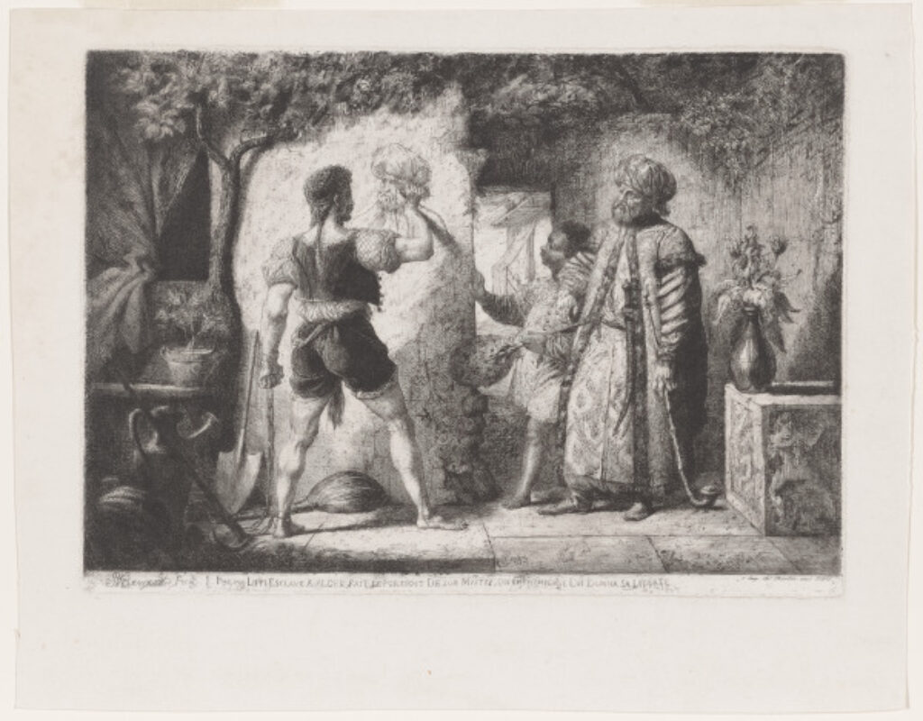 Phillippe Lipp, esclave a Algers fait le portrait de son maitre. - Image 1