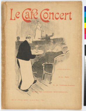 Portfolio cover and text of “Le Café Concert”