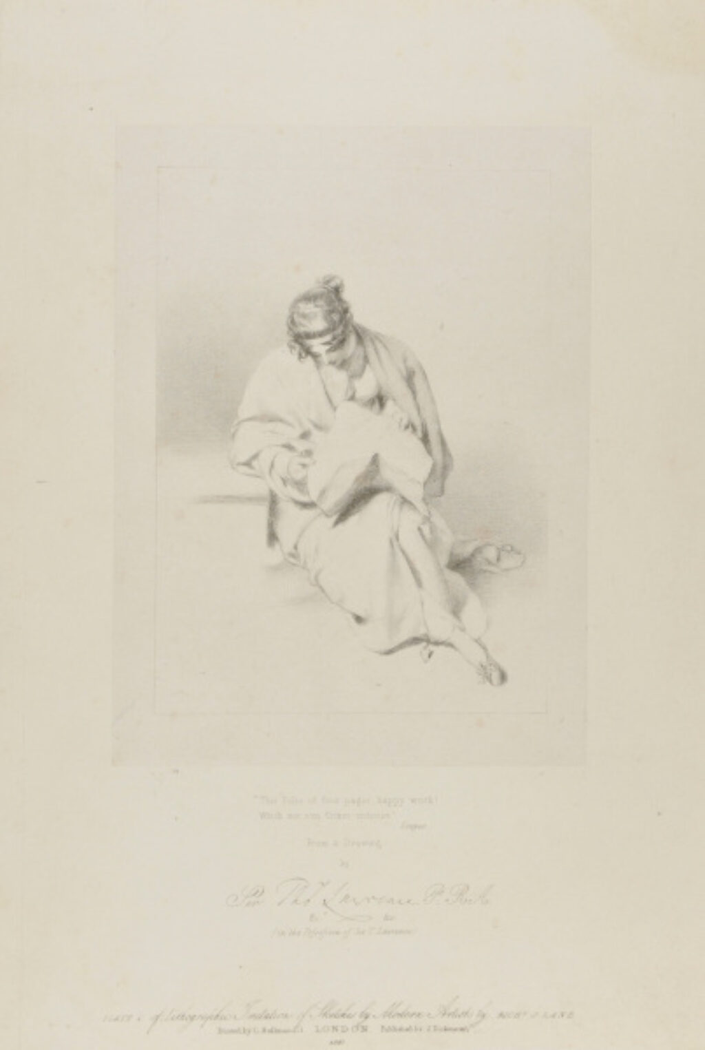 This folio of four pages, happy work! / Which not e’en Critics criticise”- Cowper. From a drawing by Sir T. Lawrence