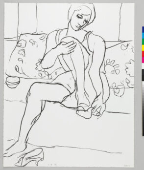 Seated Woman on Sofa