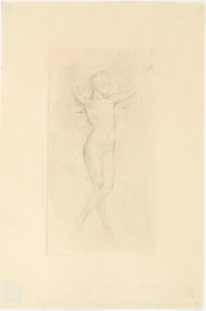 Nude Girl with Arms Raised
