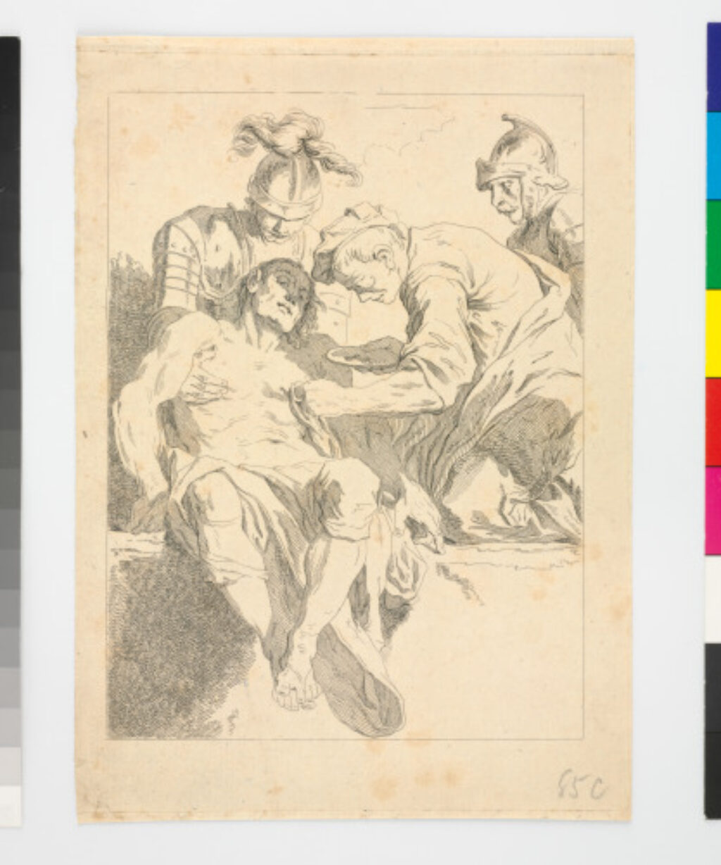 Men Cleaning a Soldier’s Wounds - Image 1