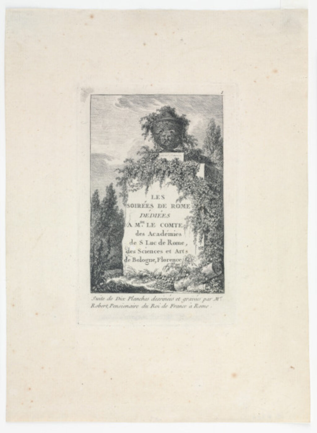 Plate 1 from the series “Les Soirées de Rome” - Image 2