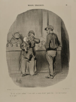 En vl’à un petit pochard! il vous avale ça comme du lait! pauvre chou….c’est tout le portrait de son père!
