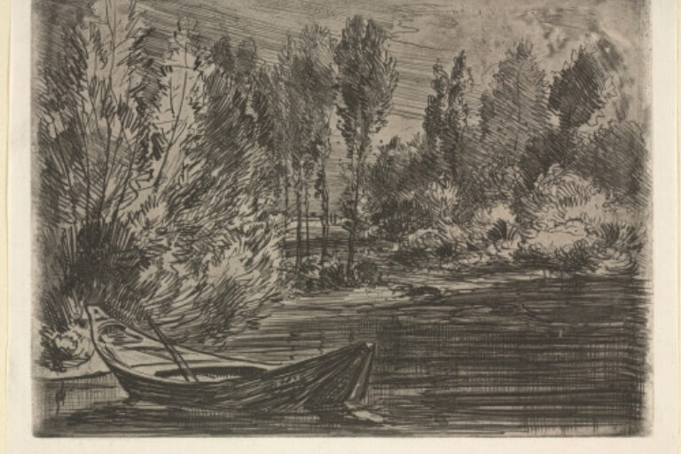 BOAT AT THE BANK OF THE RIVER